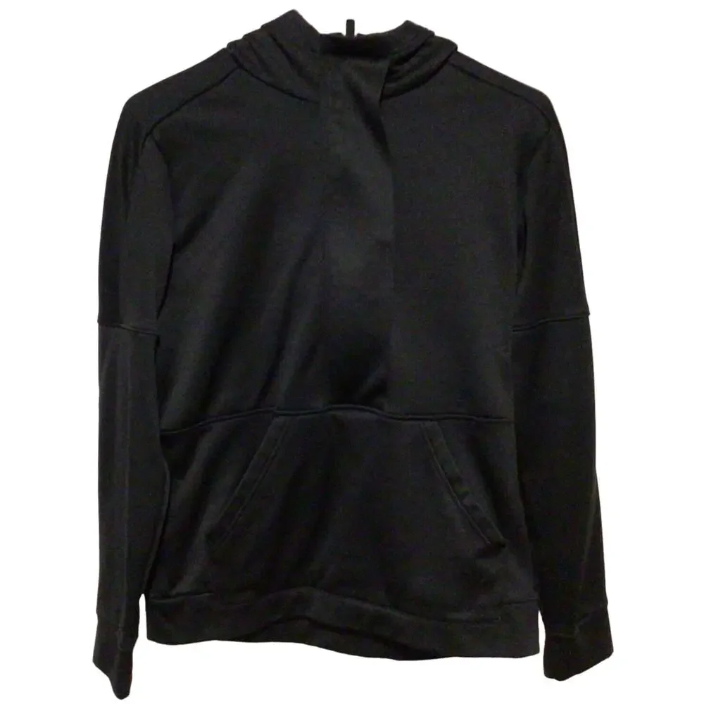 Adidas CLIMAWARM Black 1/2 Zip Jacket Size S Snap Neck Kangaroo Pocket